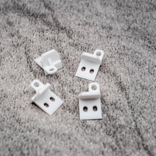ULEIVA Repuesto de fijación para barra de tracción, 4 unidades, color blanco, compatible con IKEA KVARTAL pieza de repuesto para barra de tracción, riel de cortina (blanco)