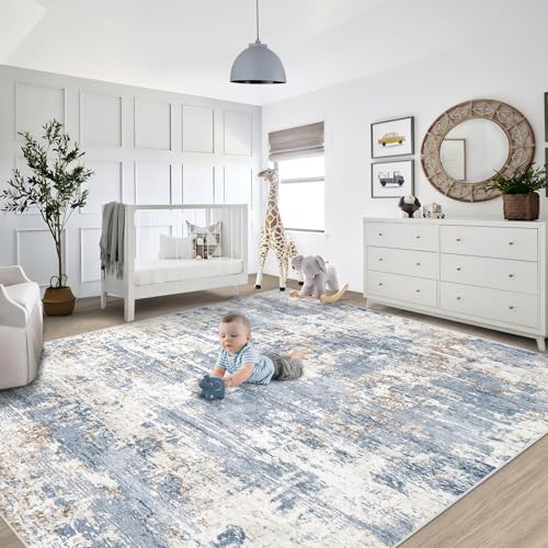 Modern Abstract Area Rug - Washable & Soft for Home - Image 6