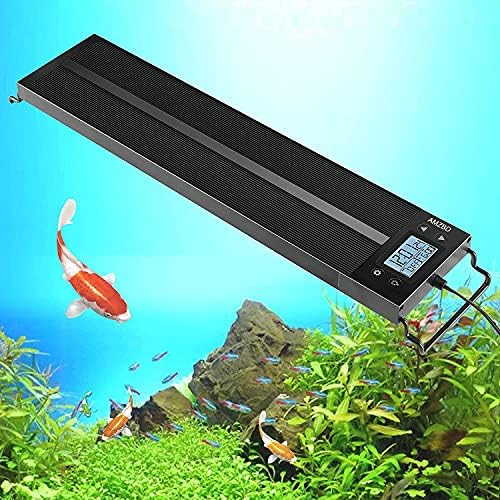 AMZBD Aquarium Lights, LED Aquariums Lights with Full Spectrum Adjustable 7 Colors,Programmable,Waterproof,Timer&DIY Mode for Freshwater Fish Tank or Plants Tank,Extendable Brackets (30-36 inch)
