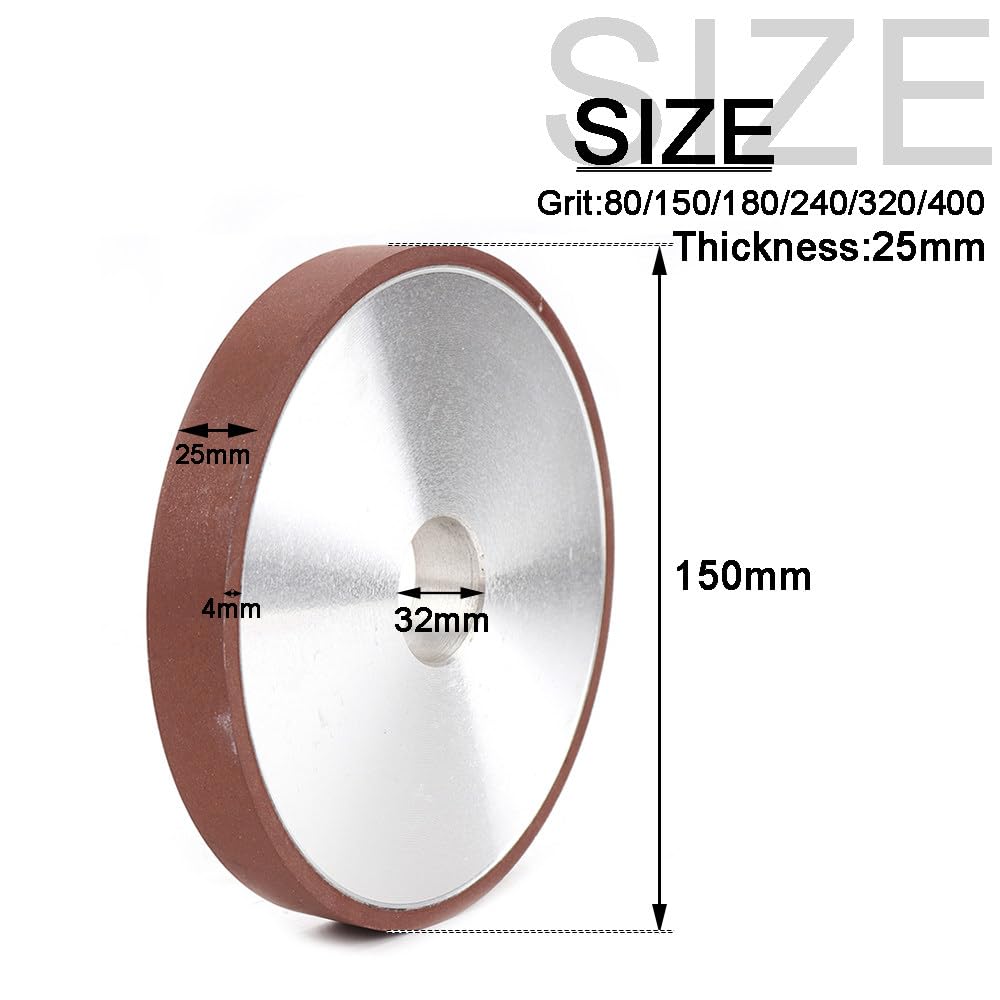 Diamentowa tarcza szlifierska 150 mm, ziarnistość 80-400, szlifierka do ostrzenia kół do ostrzenia narzędzi tnących ze stali wolframowej, grubość 150 mm, ziarnistość 180