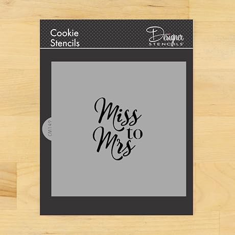 Miss to Mrs Cookie and Craft Stencil | Personalized Wedding Cookie Stencils