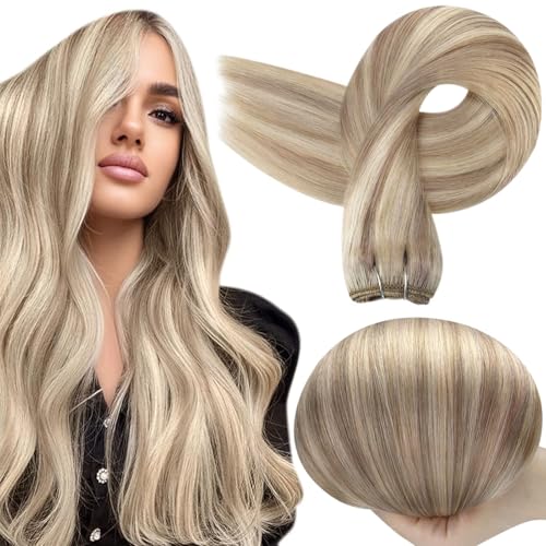 Full Shine Weft Hair Extensions Human Hair 18 Inch...