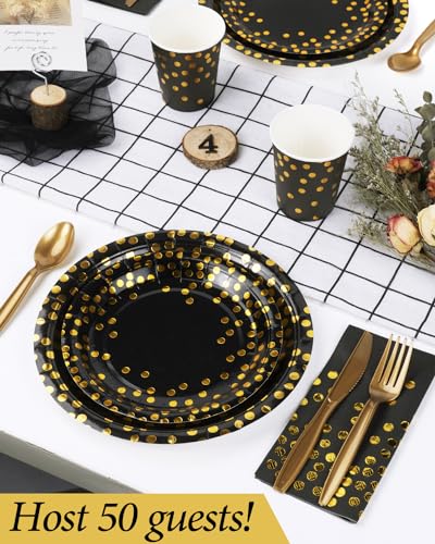 Party Plates Supplies, Party Plates Cups and Napkins Sets with Plastic Knives forks spoons, Disposable Tableware - Image 3