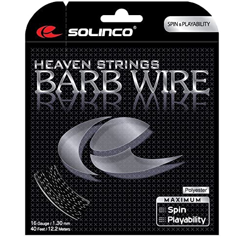 Solinco Barb Wire Textured and Ridged Poly (Polyester) 17 Gauge / 1.20mm Tennis Racquet String Sets 2-Pack (2 Sets Per Order) - Best for Spin, SPIN, and Durability