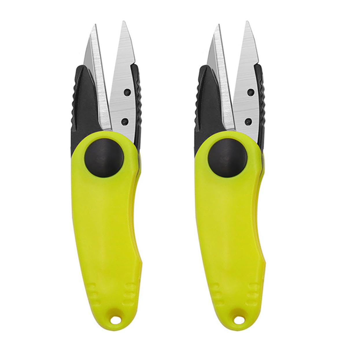 Fishing Wire Plier, 2Pack Stainless Steel Fishing Pliers, Shrimp Shape Fishing Line Clipper, Fishing Folding Scissors, Folding Scissor Tackle, Folding Shrimp Shape Scissor Fishing Tool (Yellow)