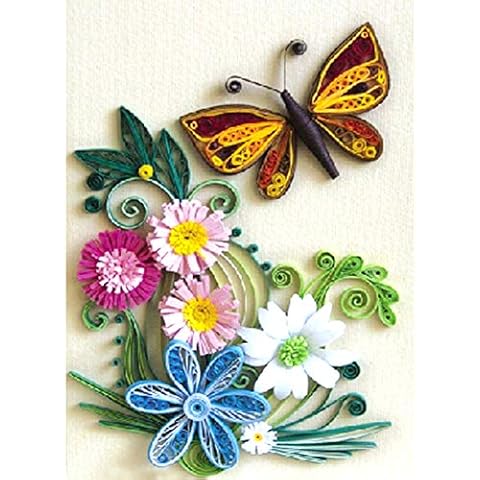 Paper Quilling Kit Flower Butterfly Design with Paper Quilling Strips Tools Drawing Paper Quilling Set for Kids Adults DIY Handmade Arts Crafts Christmas Birthday Gifts Cover