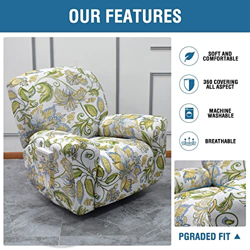 Image of Eco-Ancheng Recliner Slipcovers 4-Pieces Lazyboy Recliner Covers Recliner Couch Covers Recliner Chair Cover Non Slip Reclining Slipcovers with Storage Pockets Furniture Protector for Living Room