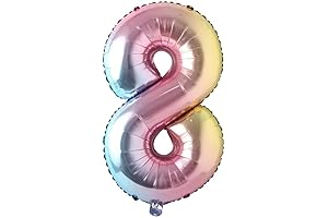 40 inch Rainbow 8 Number Foil Helium Balloon
