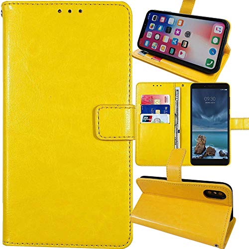 Dingshengk Amarillo Funda Caso Carcasa Proteccion Cuero Flip Case Cover Soporte para VIENOD V105 1.77"