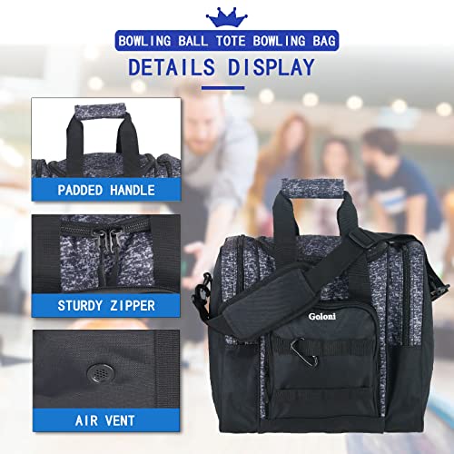 Goloni | Bowling Ball Bag For Singer Ball With Padded Ball Holder, 2 Pockets Fit Bowling Shoes Up To Mens Size 14 And Accessories #TOP2