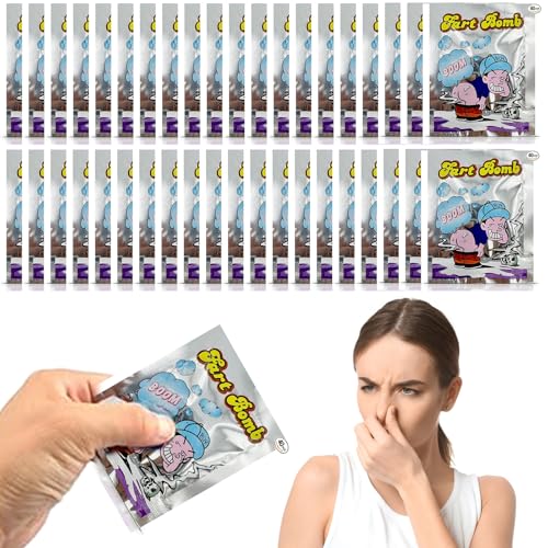 OIXEYA 40 Piezas Stinkbomben, Bombas Fetidas Super Potentes, Bombas de Pedos, Maloliente Pedo Bolsa, Adecuados para Diversas Ocasiones como Halloween,Fiestas y Navidad