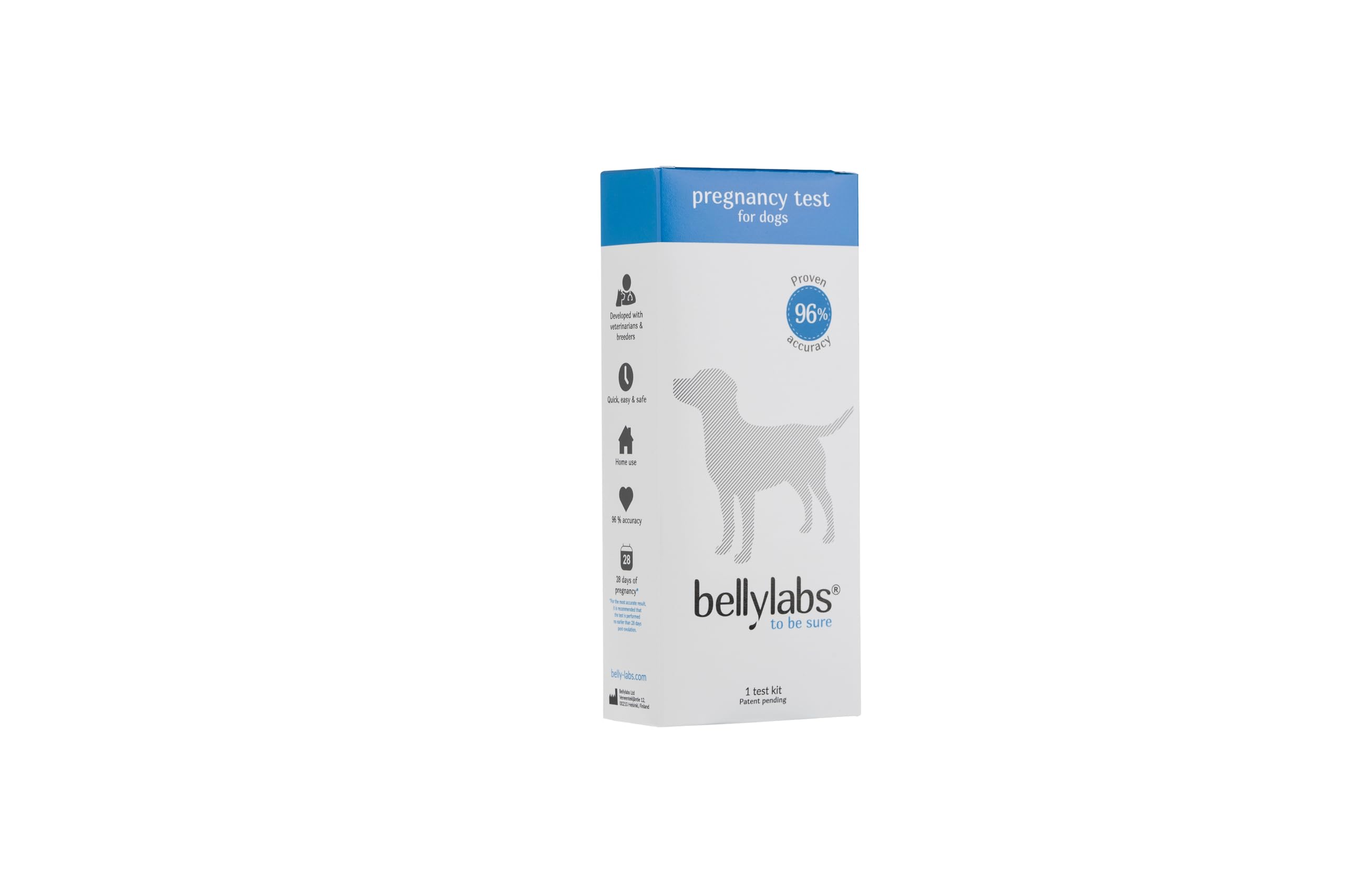 BELLYLABS Dog Pregnancy Test Kit, Home Use, 96% Accuracy, 10 Minute Results, No Blood Draw