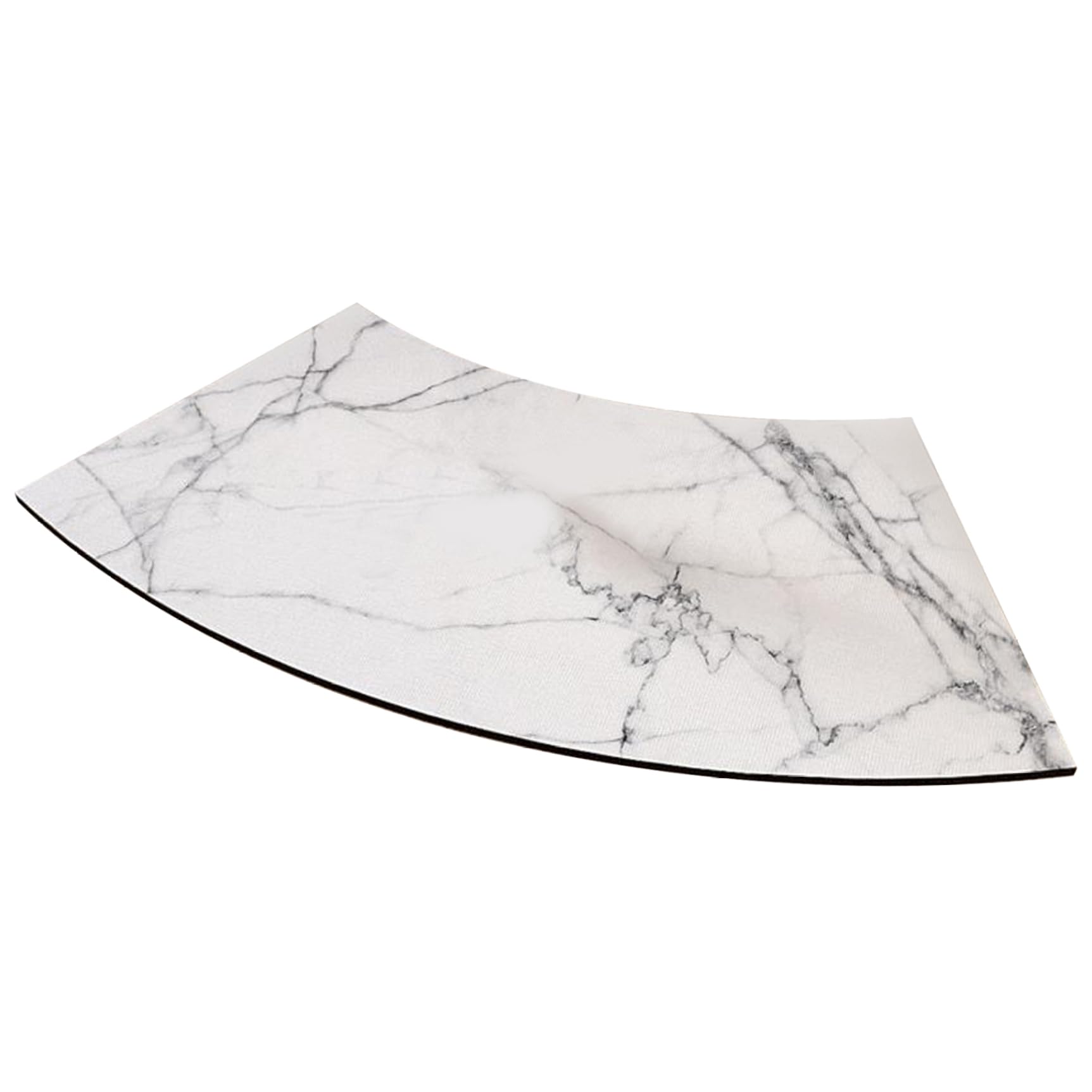 Stazamor White Curved Shower Mat, 18 X 39 Non-Slip Curved Bath Mat, Soft Corner Shower, Absorbent Outside, Washable Bath For Hotel Home