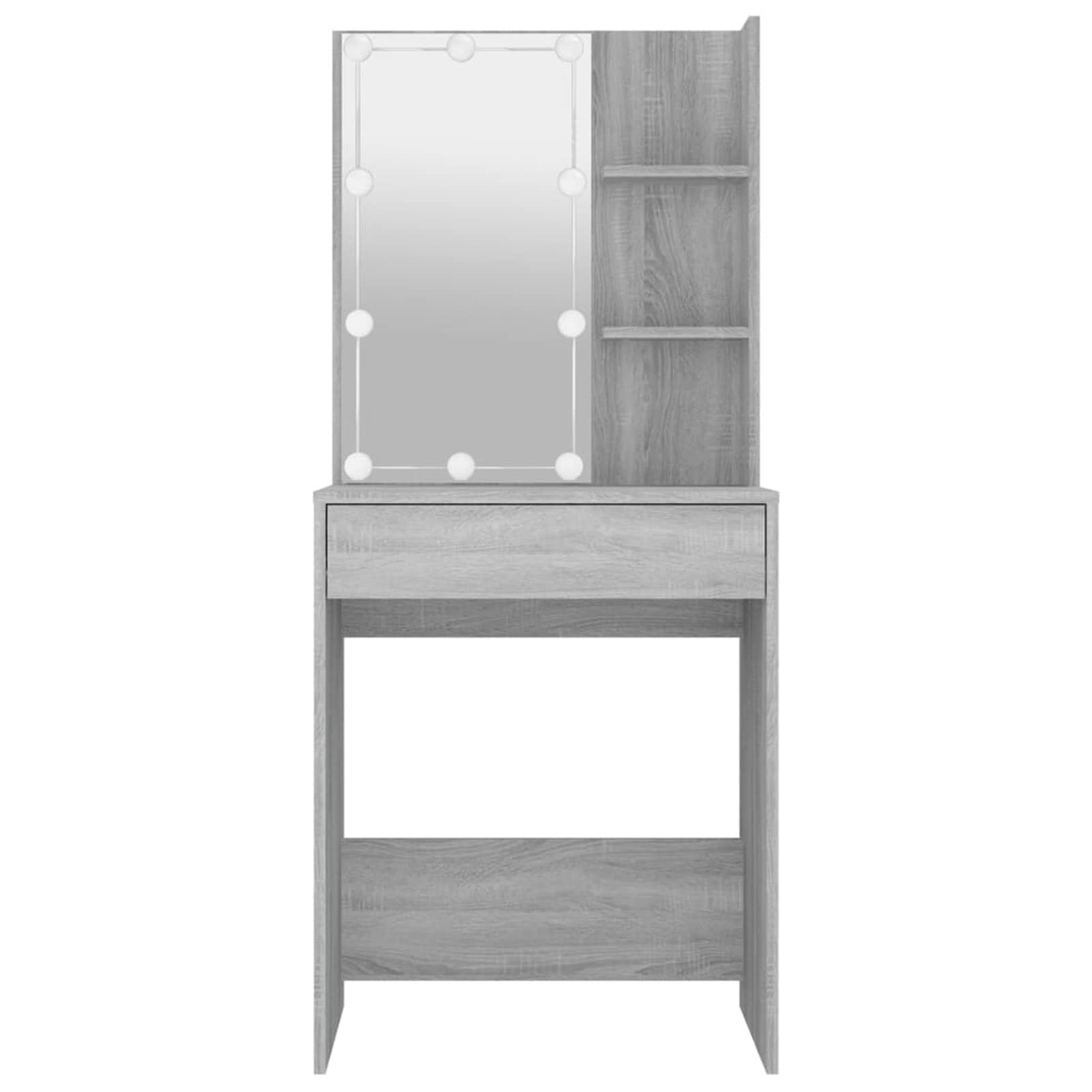 LAPOOH Schminktisch Schminken Tisch, Frisiertisch, Kosmetiktisch, Schminkkommode, Schmink Tisch, Make Up Tisch, Grau Sonoma 60x40x140 cm