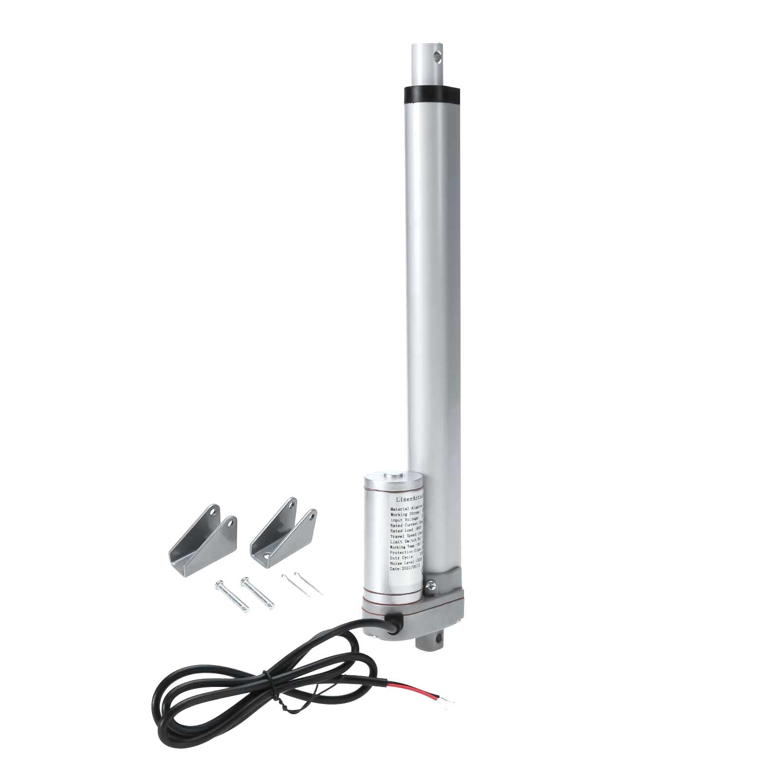 skyehomo Stroke Linear Actuator,Electric Linear Actuator Waterproof with Mounting Bracket,225 lbs(900N) 10mm/s Fit for Recliner Chair Electric Sofa Vehicles Vessels Cargo (10 in, White, 1)