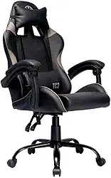 Cadeira Gamer TGT Heron TC2 | Espuma Moldada | Almofadas para Lombar e Pescoço | Suporta até 120kg | Ajuste de Inclinação | Braço Fixo | Preto | TGT-HRTC-BL03