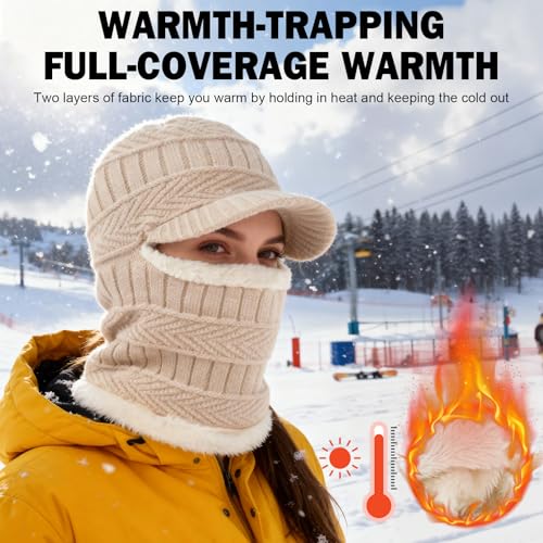 AYPOW Wintermantel aus Sturmhaube mit flexiblem Halswärmer, winddichter, Unisex Warmer Ski-Gesichtsmaske für Outdoor-Sportarten