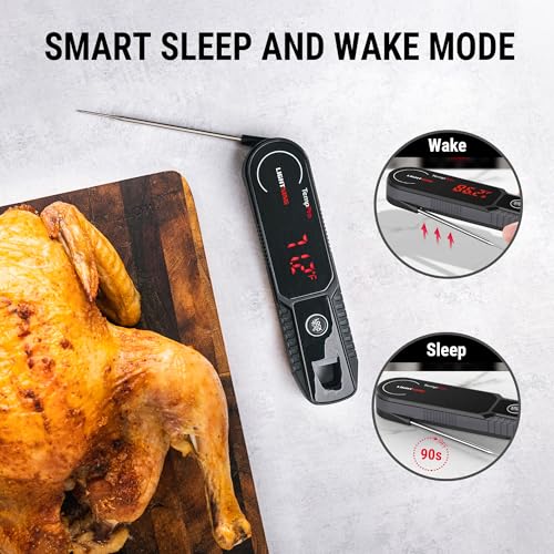 Image of TempPro Lightning 1 Sec Instant Read Meat Thermometer, Kitchen Food Thermometer with 180 Rotating Display, IP67 Waterproof Cooking Thermometers for Deep Fry Smoker Grill BBQ(Previously ThermoPro)