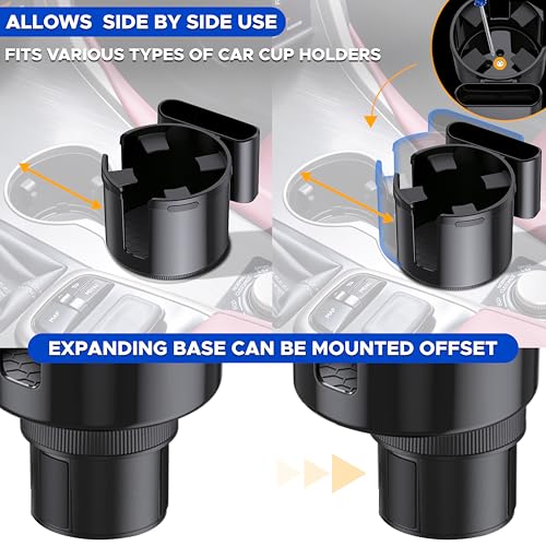 Portavasos ajustable para auto EcoNour con soporte para celular miniatura 2