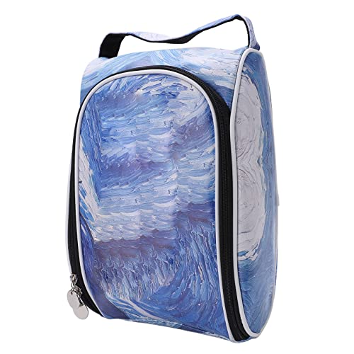 Golf Shoe Bag, Waterproof Carrier Pouch PU Leather Zipper Tote Handbag for Outdoor Travel Sports