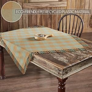 VHC Brands Spring in Bloom Indoor/Outdoor Table Topper 40x40, Kitchen and Dining Room Decor, Tabletop Accessory, Recycled Plastic (PET), Spring in Bloom Collection, Square 40x40, Golden Tan VHC Brands Spring in Bloom IndoorOutdoor Table Topper 40×40 Kitchen and Dining Room Decor Tabletop Accessory Recycled Plastic PET Spring in Bloom Collection Square 40×40 Golden Tan