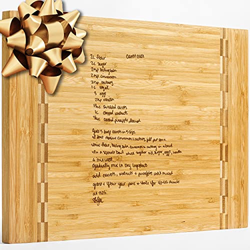 Custom Recipe Cutting Board, Handwritten Recipe Cutting Board,Personalized Recipe Cutting Board,Family Recipe, Engraved Recipe, Family Heirloom Gift (4. Special Bamboo, Recipe 5 / Can be yours)