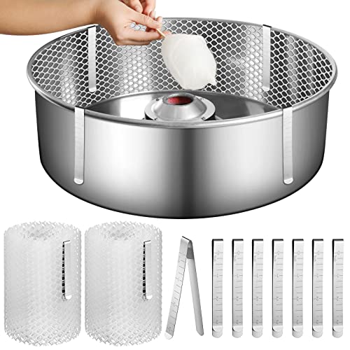 Juexica 2 Sets Cotton Candy Mesh and Clip Stabilizer Kit White Reusable Cotton Candy Machine...