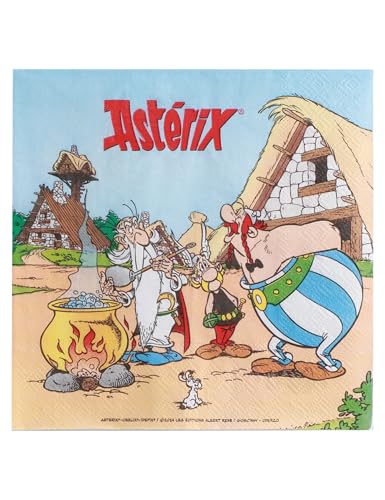 20 Serviettes en papier Astérix 33 x 33 cm - Multicolore