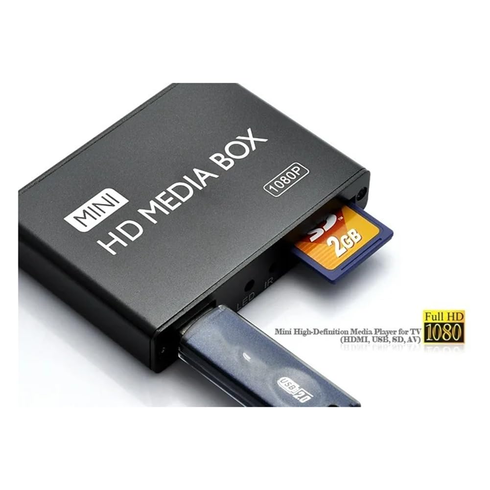 Reproductor Multimedia Full HD 1080P con Reproductor de Vídeo Multimedia, Compatible con para, AV, USB, SD/MMC, MKV, 264, Enchufe Europeo.