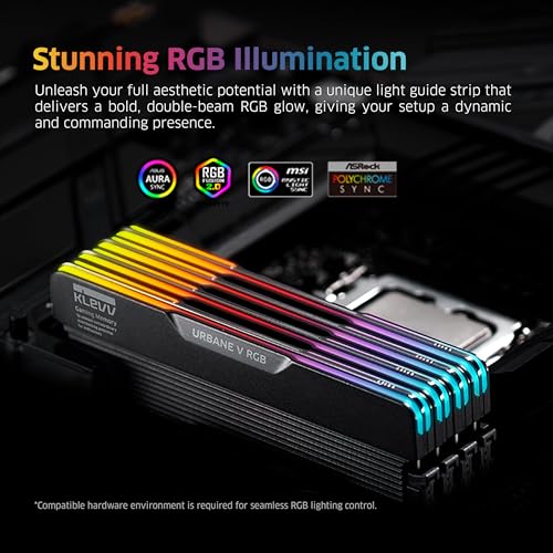 Image of KLEVV Urbane V RGB DDR5 32GB (2x16GB) 6000MHz CL28 SK Hynix A-Die 1.35V Gaming Desktop Ram Memory XMP 3.0 / AMD Expo Ready - Jet Black (KD5AGUA80-60B280V)