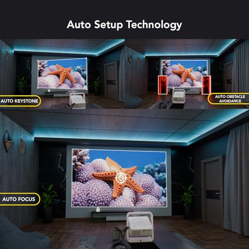 Image of Wzatco Yuva Infinity, Google TV Official, Native 1080P Projector, 1200 ANSI Ultra Bright, Fully Automatic,Sealed Optical Engine, Smart Theater for Room, Portable 300 inch Cinema