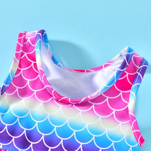 Image of Baby Swimsuit Girl Two Piece Bathing Suit Toddler Girls Summer Beach Ruffle Tankini Swimwear 1-7Y