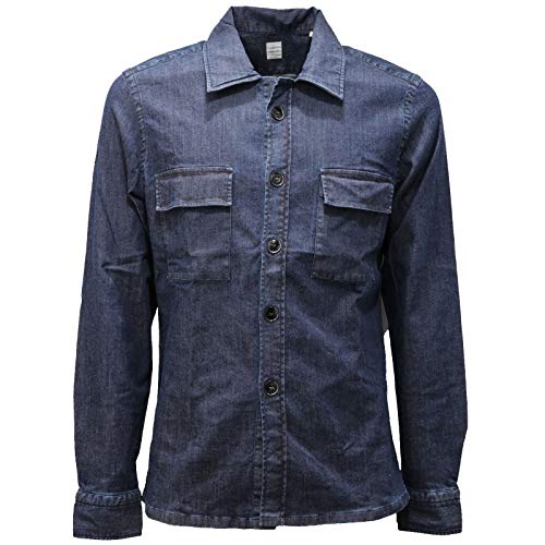 Camicia uomo blue denim shirt men vêtement mode homme