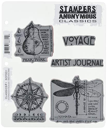 Stampers Anonymous Rubber Stamp Set, 7 by 8.5-Inch, Classics No.1 Stampers Anonymous Rubber Stamp Set, 7 by 8.5-Inch, Classics No.1