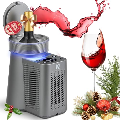 NEWTRY Refroidisseur de vin électrique, seau réfrigérant pour bouteille de vin standard de 750ml, avec câble d'alimentation automobile 12V, pour la...