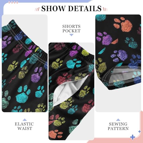 Colorful Animal Paws Pajamas Bottoms with Pockets Comfy Pjs Sleepwear Elastic Waistband Pajamas Pants Lounge Pants4