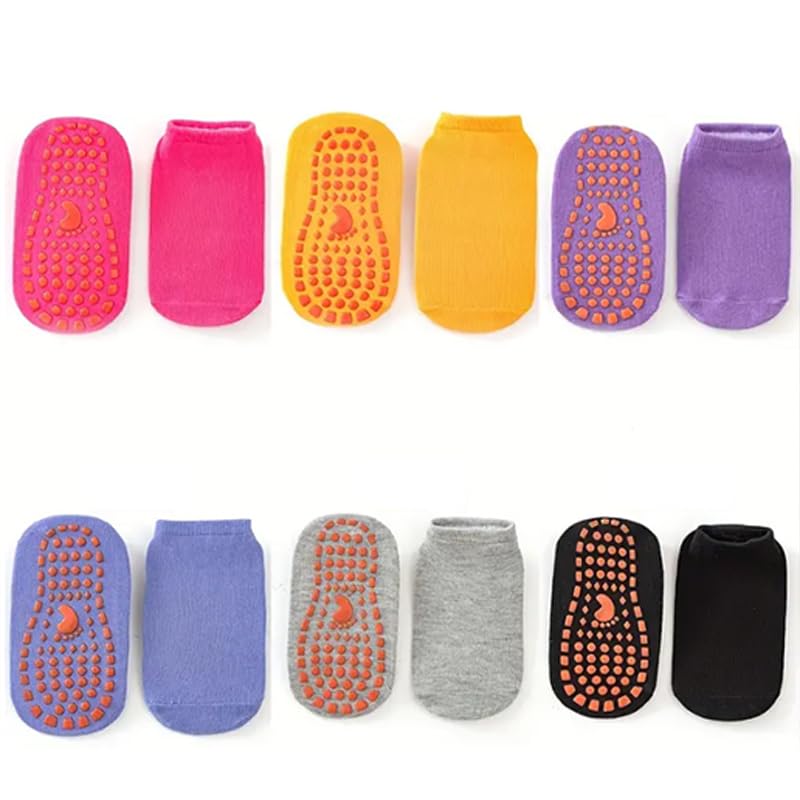 6 Pcs Non-Slip Family Trampoline Socks, Elastic Grip Socks, Breathable, For Outdoor Play