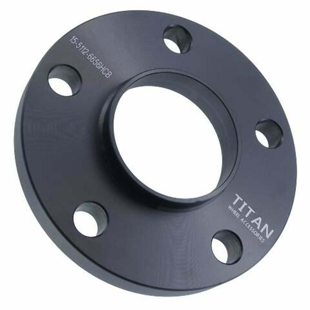 15mm 5x112 Hubcentric Wheel Spacers - Wider Stance, Increased Clearance, Fits VW Fits Audi Fits Mercedes - 15mm, 5x112, 66.56mm Hub, Single Spacer - Black