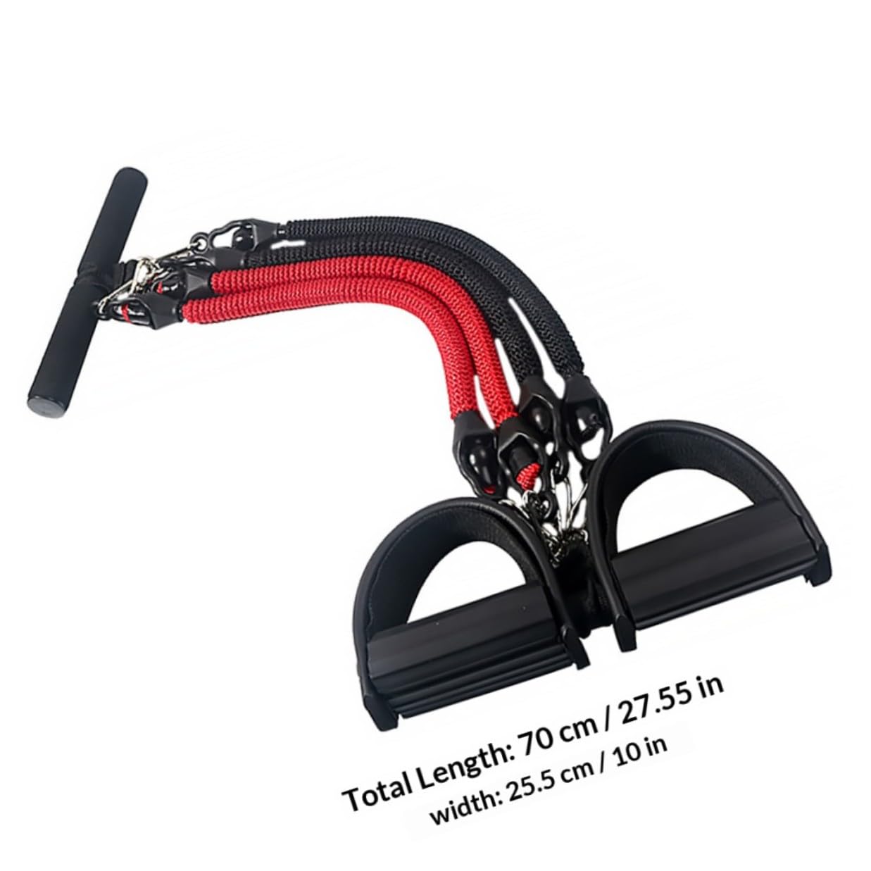 Healvian Set Corda di Trazione a 4 Tubi in Lattice per Fitness e Yoga, Corda da Tiro Sportiva Pedale, Elastico Resistente Portatile per Allenamento Corpo e Stretching a Casa e All’aperto