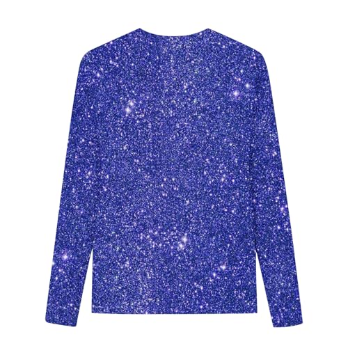 Girls Long Sleeve Glitter Tops Sequin Print Holiday Party Tees Elegant Tunic Shirts Casual Dressy Round Neck Blouse3