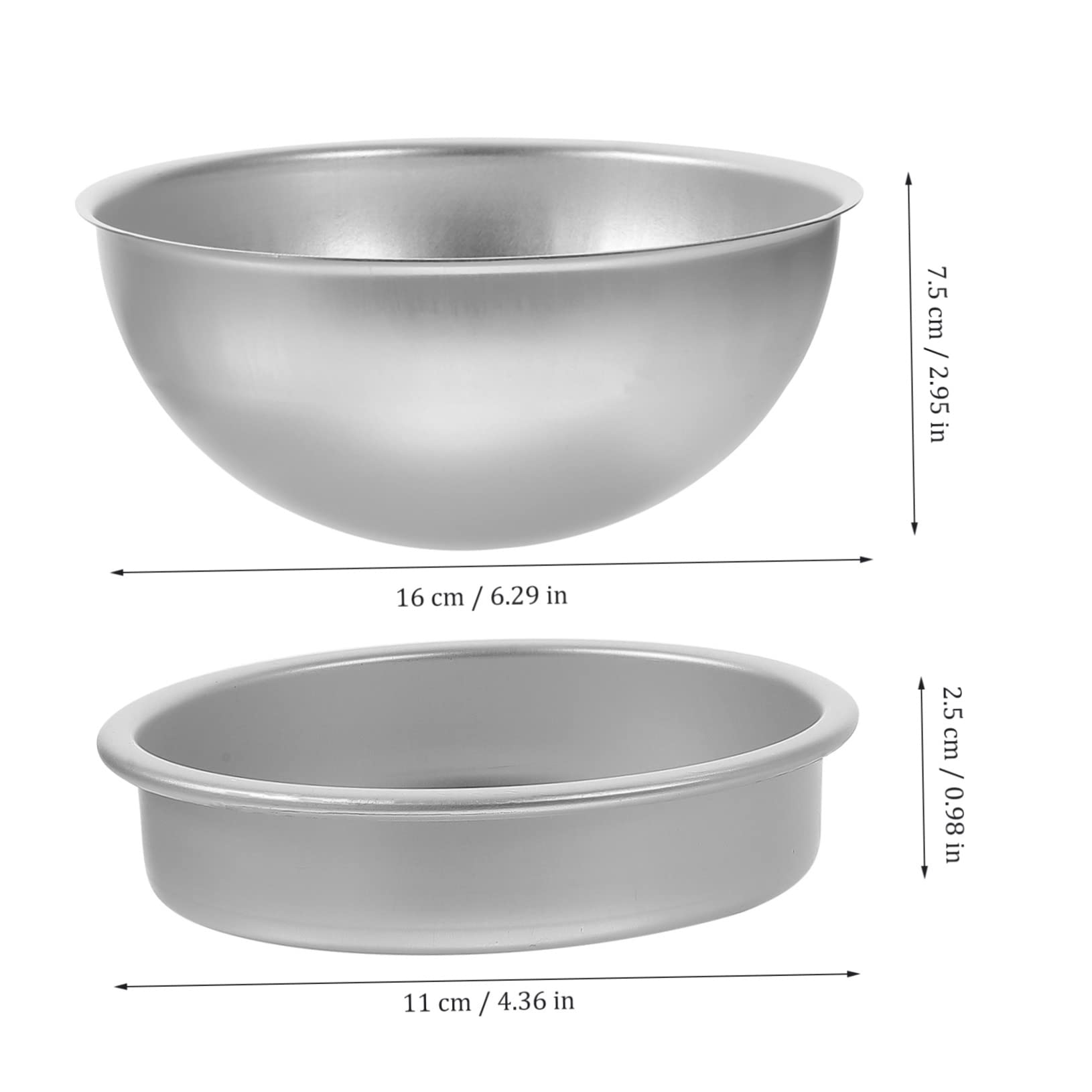 Alipis 6 Ensembles moule à gâteau sphérique corbeille à ovale boîtes de conserve moule demi sphere moule demi-sphère moule de cuisson moule à gâteau bricolage alliage d'aluminium