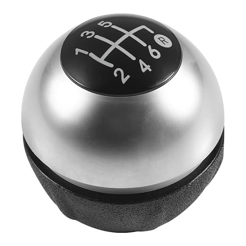 Cakievro Chrom-Schaltknaufmanschette für Fia-t 500 500C 2007 2008 2009 2010 2011 2012 2013 2014 2015 2016 2017 2018 (6-Gang-Silber)
