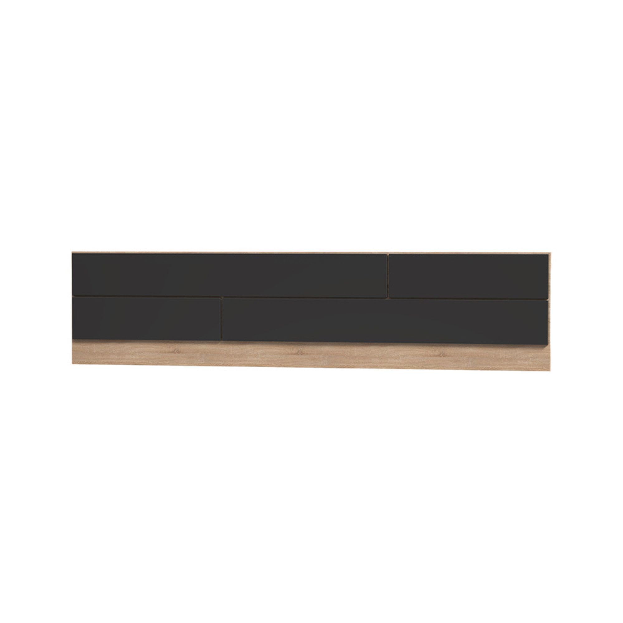Pack tête de lit et 2 tables de chevet, chambre double, chambre complète, finition en cambria et graphite, dimensions : 220 cm (largeur) x 50 cm (hauteur) x 35 cm