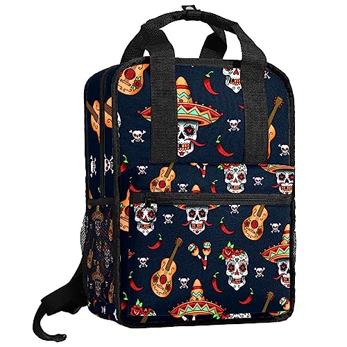 Sac à dos scolaire têtes de mort multicolore pour la rentrée des classes