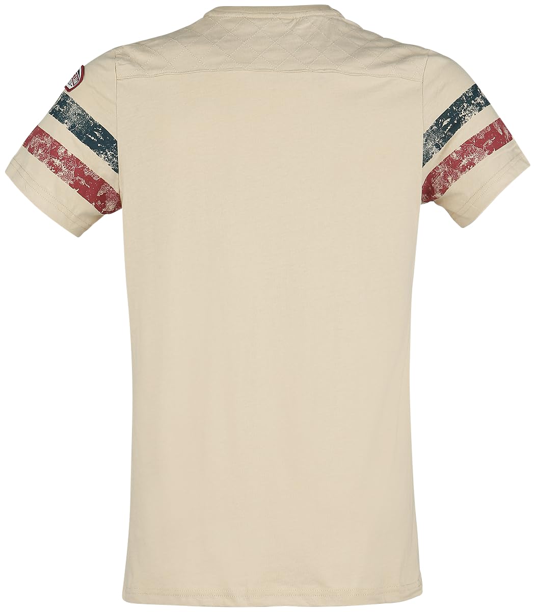 Goodyear Grand Bend Hombre Camiseta Beige 100% algodón Estrechos