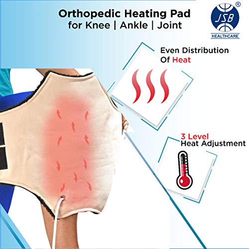 JSB H11 Orthopedic Knee Heating Pad Electric For Pain Relief - Free Size - Heat Therapy for Joint Pain - Thermal Therapy For Ankle & Elbow - Adjustable – Even Distribution Of Heat – Soft Fabric view 2