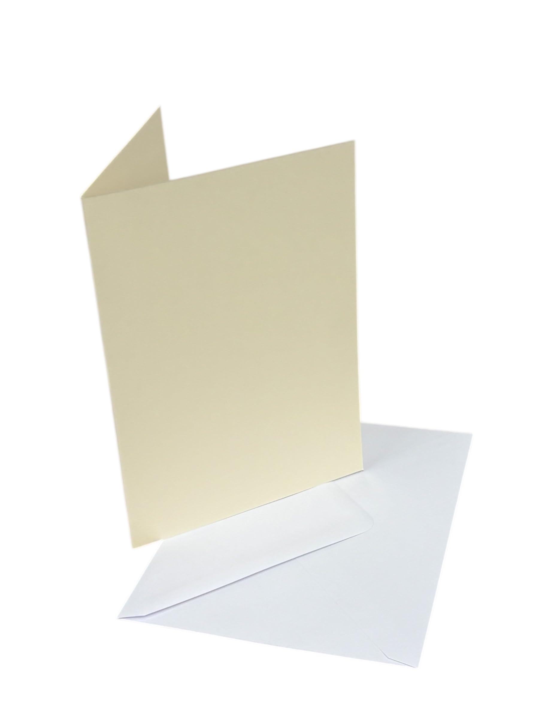 DJP 5x7 Ivory Cream Blank Pre-Creased Greeting Cards and White Envelopes. 240gsm Ivory Card and 100gsm White Envelopes. For Card Making, Invitations and Greeting Cards. Pack of 40