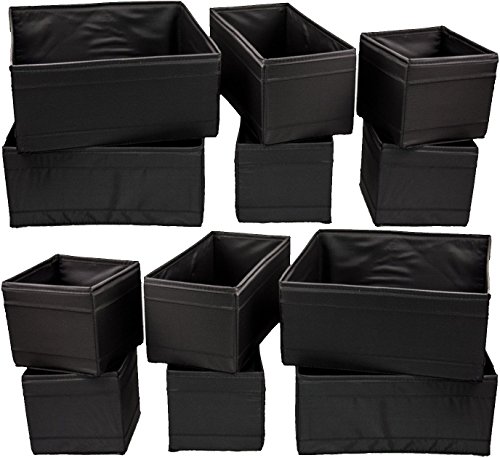 Caja de almacenamiento desconocida Skubb plegable, accesorio de bastidor, polipropileno, Negro , 12er Set