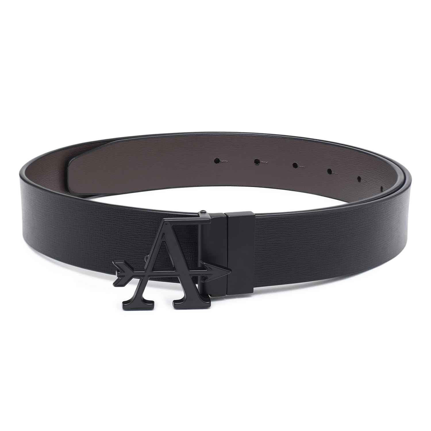 Men Textured Leather Reversible Belt-image-41