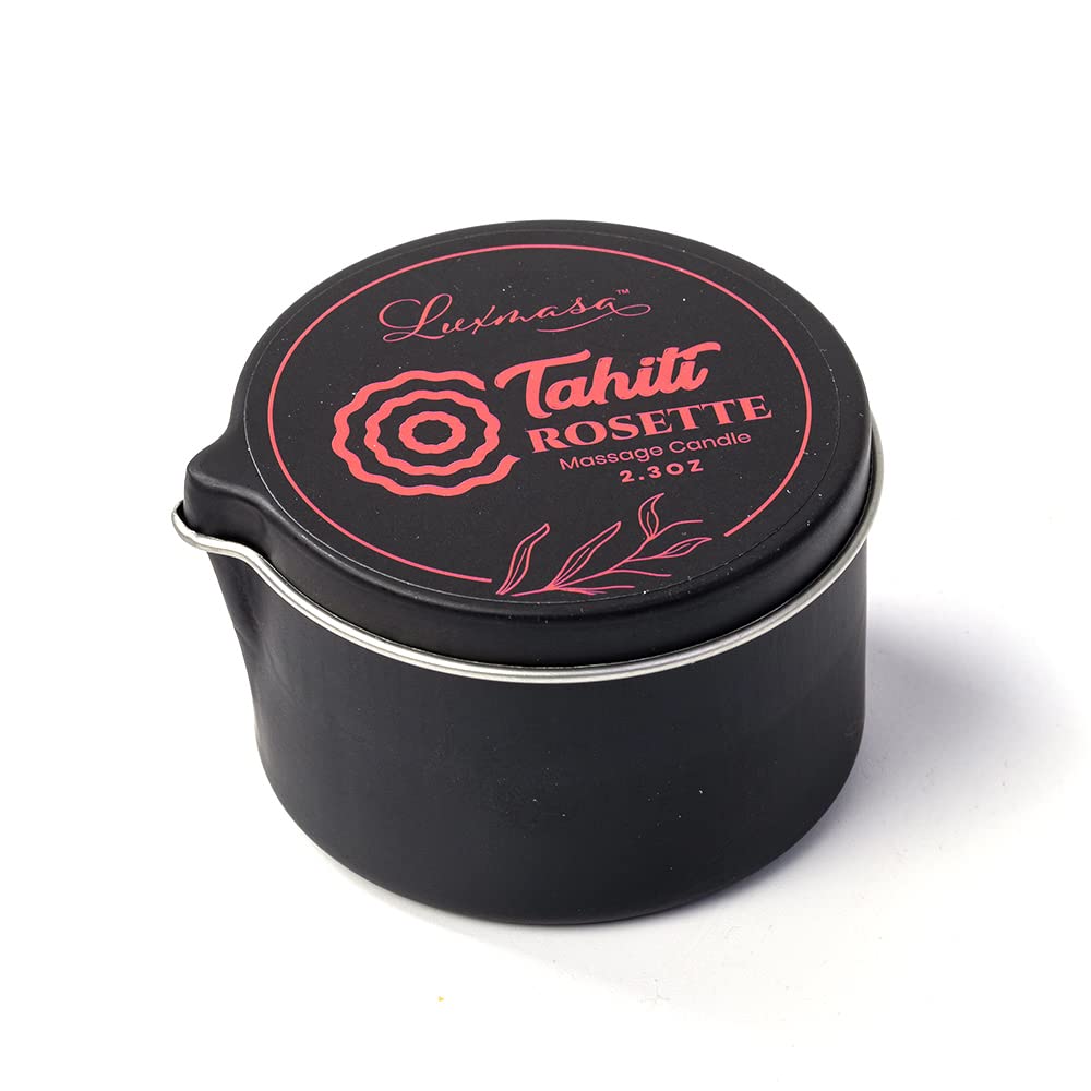 Bougie parfumée à la maison - Huile de massage pour le corps - Huile essentielle de soja infusée à basse température - Cadeau fait à la main - Parfum rosette de Tahiti - 66,6 g